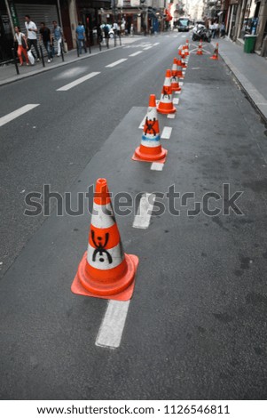 warning cone in street