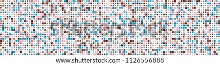 Halftone texture. Geometric pattern with colorful elements for print or mobile application. Horizontal halftone background with color squares for your design. Vector texture.