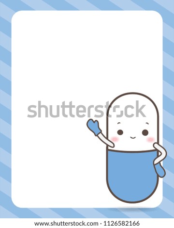 Smile capsule raise their hands. Good and bad health care. Vector illustration isolated. Template layout.