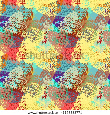 Abstract art seamless pattern. Camouflage background texture. Paint spots. Distressed, grunge print