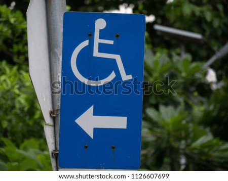 Blue wheelchair sign for handicap, disabled. This is the internationally recognized symbol for accessibility. 