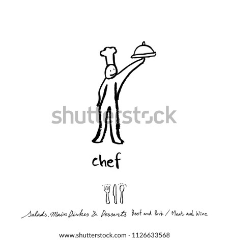 Restaurant poster / Sketchy food menu illustrations - vector