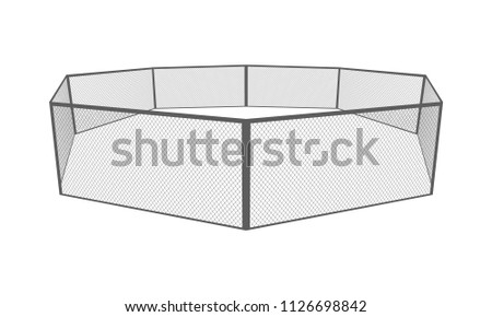 MMA cage. Octagon arena. Vector eps10. Royalty-Free Stock Photo #1126698842