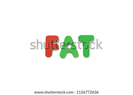 Beautiful Font Colorful English characters isolated from white background for fat