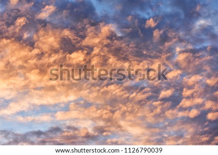 bright sunset sky background in gdynia 