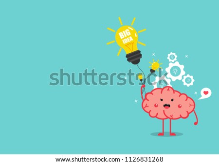 brain big idea cartoon vector.thinking concept
