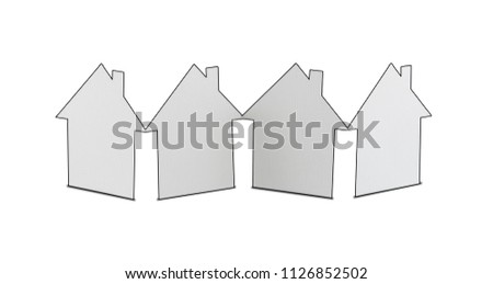 Home Paper Model isolated on white background with clipping path