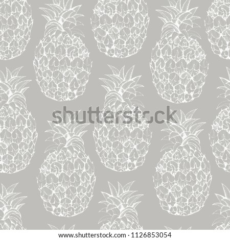 Tropical seamless pattern with pineapples.
