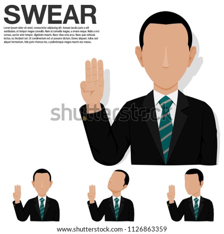 Set of businessman is swearing

