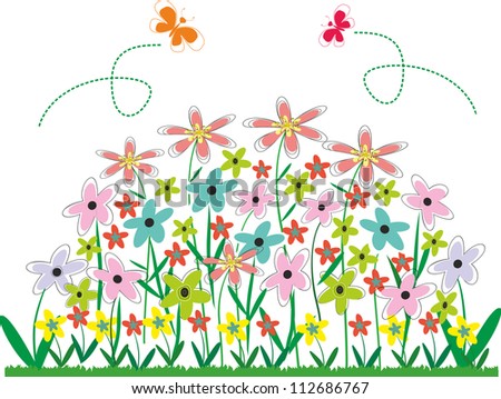 Abstract vector. Flower bed.Editable and scalable vector