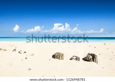Summer background of sand and sea landscape 