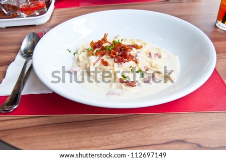 cabonara spaghetti for eat