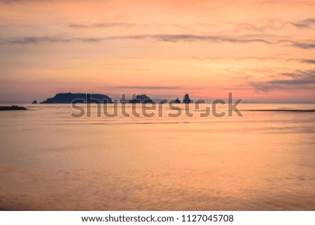 Dawn at the Mediterranean Sea (The Medes Islands, Costa Brava, Estartit, Catalonia, Spain)