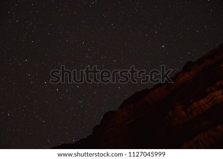Stars in night sky at Wadi Rum