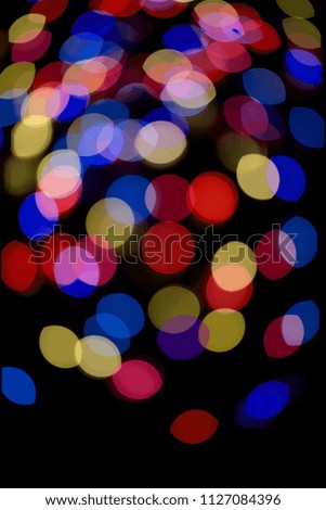 Bokeh fairy lights in primary colors