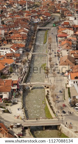 Prizren Bistrica River in Prizren, Kosovo.