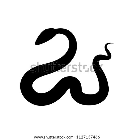 Vector illustration. Snake shape icon. Snake silhouette illustration. Black serpent isolated on a white background