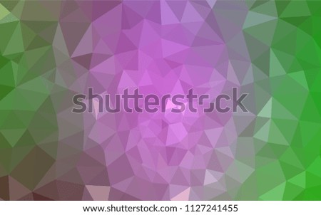 Light Pink, Green vector polygon abstract layout. Polygonal abstract illustration with gradient. Triangular pattern for your design.