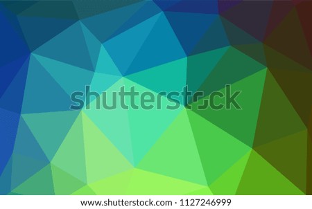 Light Blue, Green vector shining triangular layout. Geometric illustration in Origami style with gradient.  Completely new template for your banner.