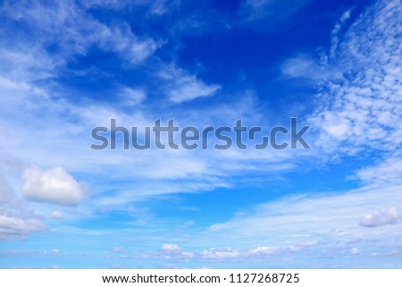 Blue sky background with tiny clouds Thailand
