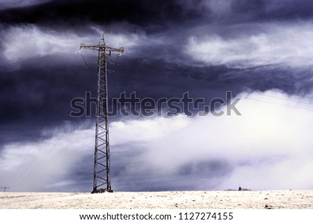 Infrared power line and pole