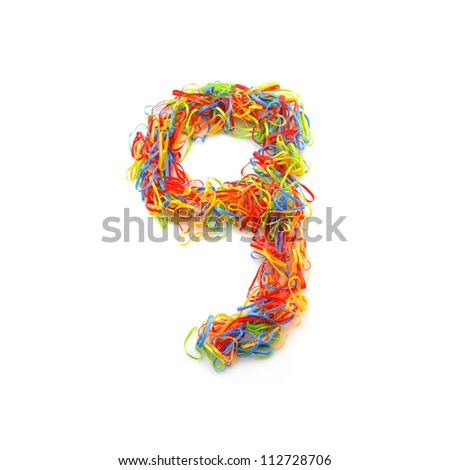 Character shape number by plastic band full color