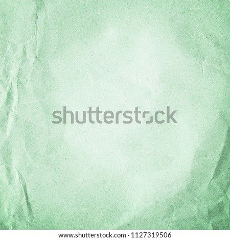 Recycled green blue paper texture. Turquoise mint color paper as background.