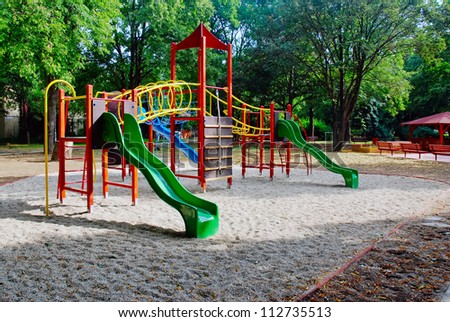 Playground for children, jungle gym Royalty-Free Stock Photo #112735513