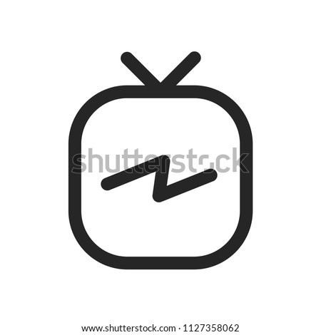 Tv vector icon. Live tv symbol. Linear style sign for mobile concept and web design symbol logo illustration. vector graphics - Vector. Royalty-Free Stock Photo #1127358062