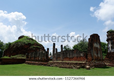 Ban Wichayen house, an ancient residence for French envoys in exposed picture at Lopburi,Thailand