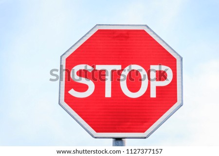 Stop sign road sign
