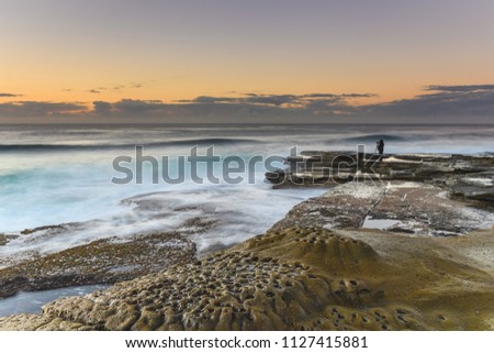 Seascape and Rock Platform - Capturing the sunrise from The Skillion at Terrigal on the Central Coast, NSW, Australia.