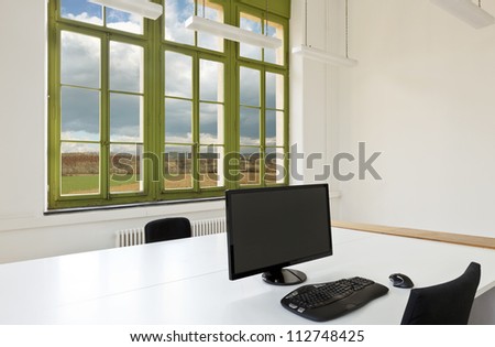 interior, office with furniture , view from window