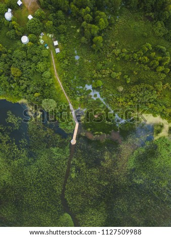 View of Lake Pleshcheyevo from the above. Russian nature landscape
