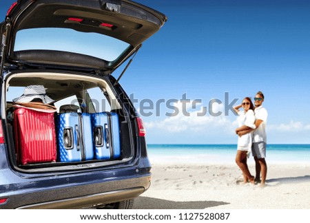 Summer trip on beach and sea landscape 