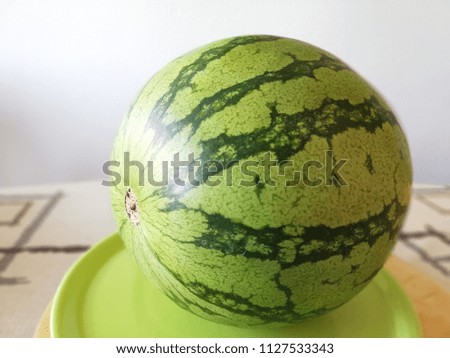Closeup picture of a ready to eat watermelon.