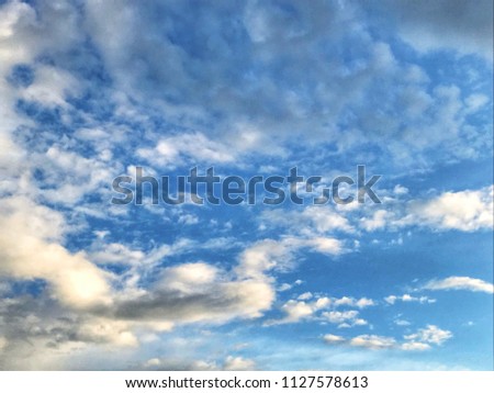 Blue sky with white clouds. Cloudy sky abstract background