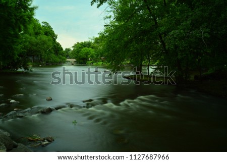 A beautiful river view taken as a time exposure to smooth the waters. 