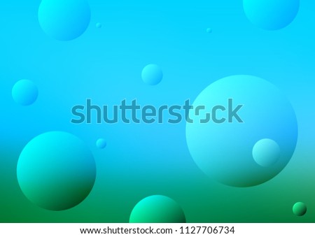 Light Blue, Green vector background with dots. Abstract illustration with colored bubbles in nature style. Completely new template for your brand book.