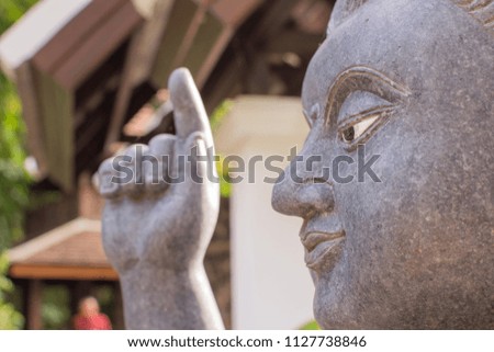Statue of Buddha Made of stone with moss. buddha, statue, stone, buddhism