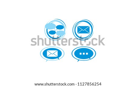 email chatbox logo icon vector
