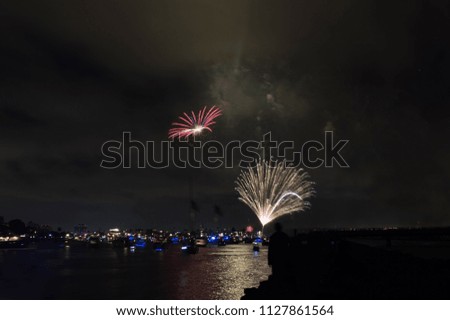 July 4th fireworks in Marina del Rey, CA