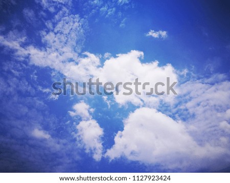 Clean white cloud with blue sky, beautiful independent look