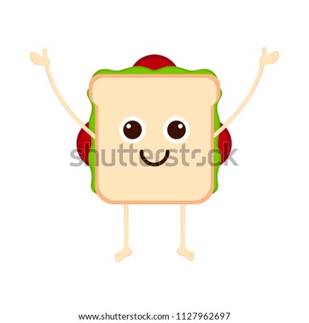 Isolated happy sandwich emote