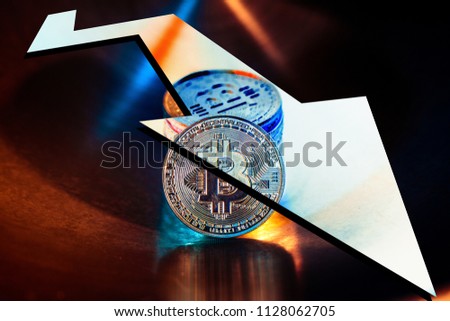 Bitcoin falling concept image