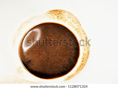 close up coffee ring stains texture, hot chocolate isolated background, brown pantone detail