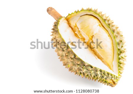 Durian is the king of fruit on white background
