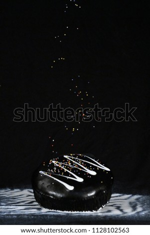 magic chocolate mud cake with colorful sprinkles