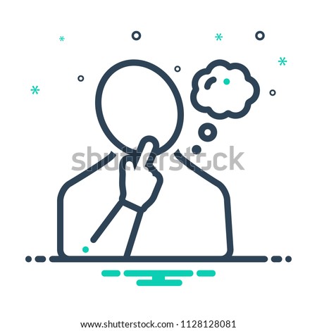 colorful icon for thoughtful Royalty-Free Stock Photo #1128128081
