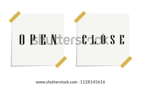 Open and close label vector. wallpaper.